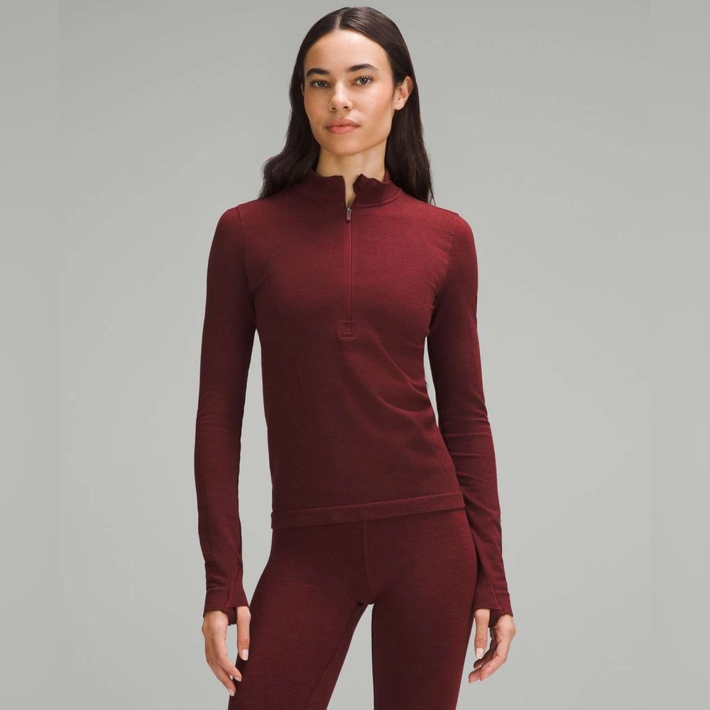 LULULEMON | Merino wool-blend base layer half zip | size 12